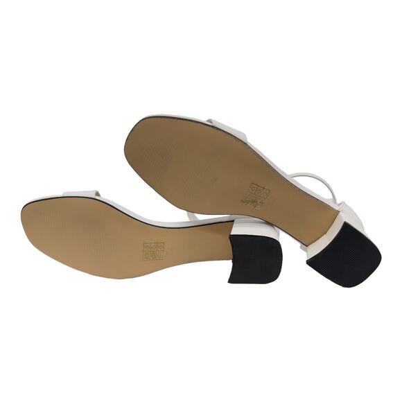 Pierre Dumas White Kiara Ankle Strap Back Zip Dressy Low Block Heel Sandals 9 - Picture 6 of 10